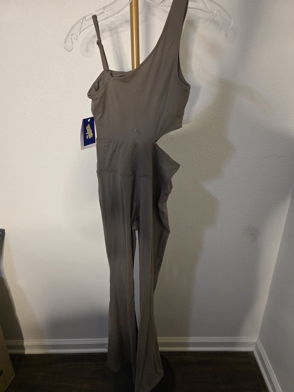 Target One-Shoulder Jumpsuit in Taupe